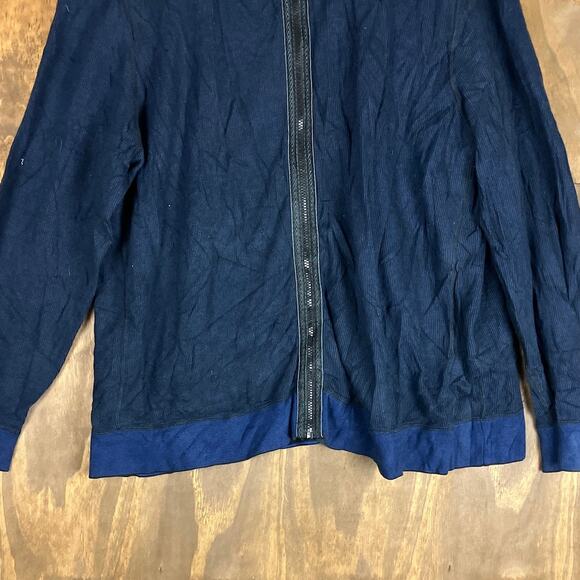 Tommy Bahama Mens Jacket Blue Full Zip Knit Long Sleeve Pima Cotton Blend XXL - Picture 3 of 12